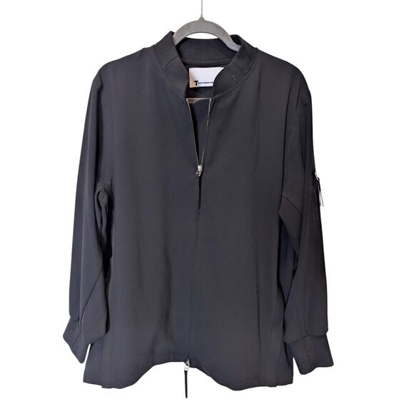 T by Alexander Wang Black Oversized Crepe Welded Bomber Jacket Small - Picture 3 of 10